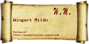 Wingert Milán névjegykártya